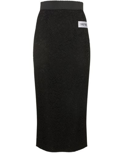 Dolce & Gabbana Falda de encaje - Negro