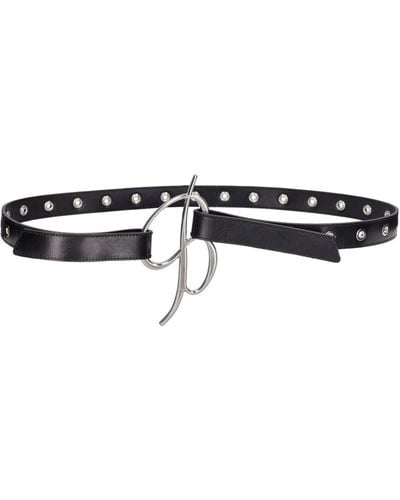 Blumarine Logo Leather Belt - Black