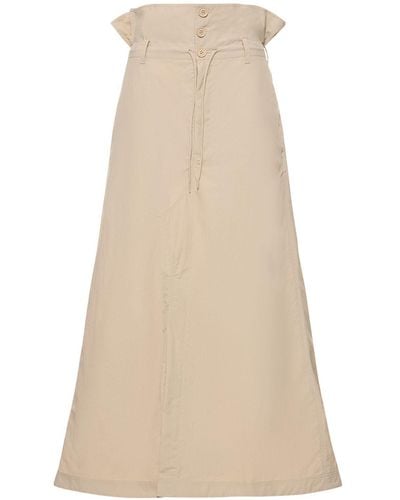 Y-3 Long Crack High Waist Nylon Skirt - Natural