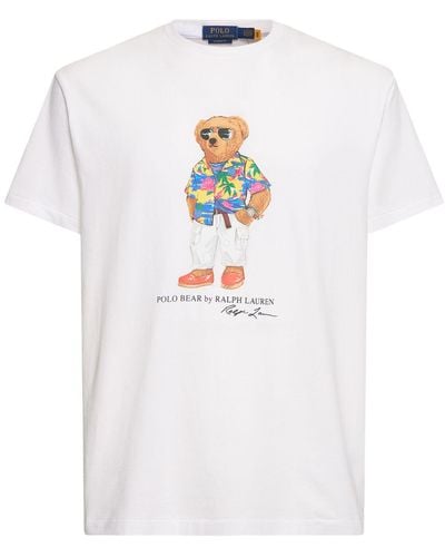 Polo Ralph Lauren T-shirt riviera club beach bear - Blanc
