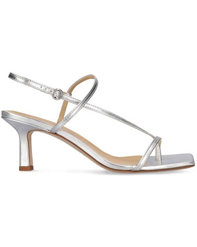 Aeyde 65mm Elise Laminated Leather Sandals - White