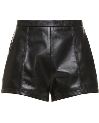 Bally Leather Mini Shorts - Black