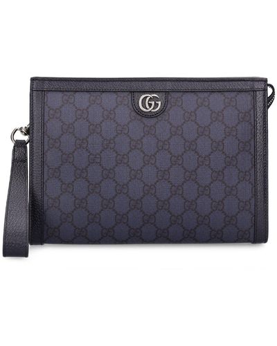 Gucci unisex woman man leather clutch  Leather toiletry bag, Men clutch bag,  Leather clutch