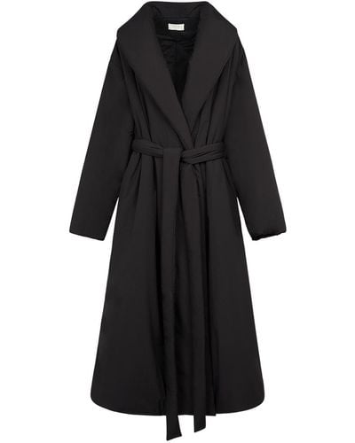 The Row Francine Belted Long Down Jacket - Black