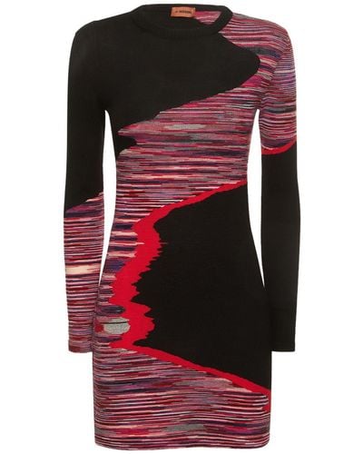 Missoni Space Dyed Wool Knit Mini Dress - Red