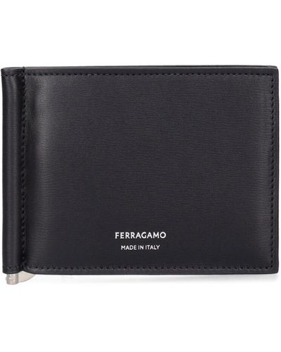 Ferragamo Porte-cartes en cuir à logo - Noir