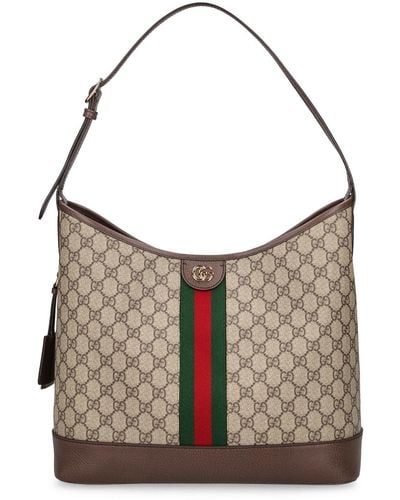 Gucci Medium Ophidia gg Canvas Shoulder Bag - Gray
