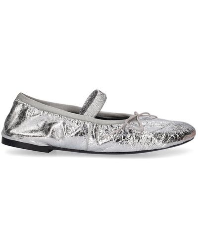 Proenza Schouler Metallic Leather Mary Jane Flats - White