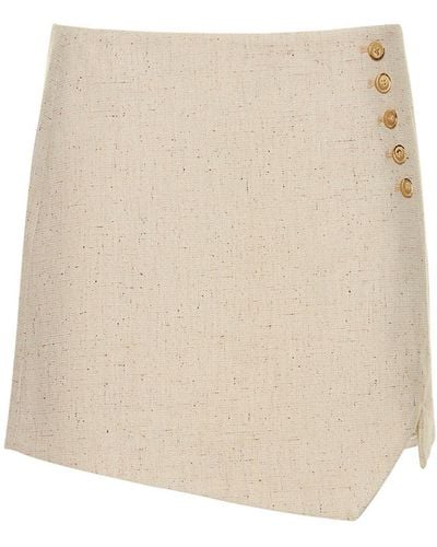 THE GARMENT Taranto Buttoned Viscose Mini Skirt - Natural