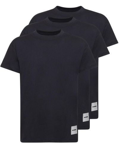 Jil Sander Plus コットンtシャツ 3枚パック - ブラック
