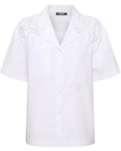 Versace Hemd Aus Baumwollpopeline Mit Druck - Weiß