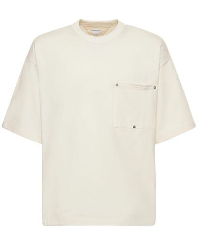 Bottega Veneta ヘビーコットンジャージーtシャツ - ホワイト