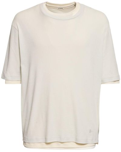 Jil Sander Mehrschichtiges T-shirt Aus Baumwolljersey - Weiß