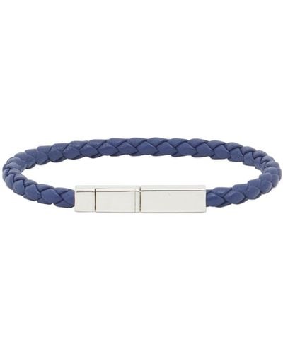 Bottega Veneta Sterling & Leather Bracelet - Blue