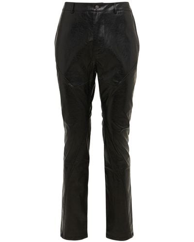 Jaded London Paneled Cracked Faux Leather Jeans - Black