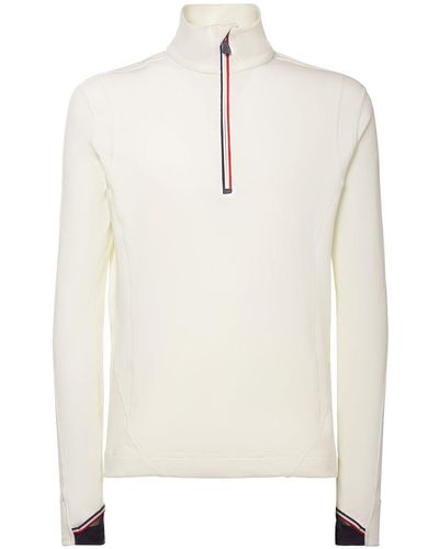 3 MONCLER GRENOBLE Sweat-shirt zippé en nylon - Blanc