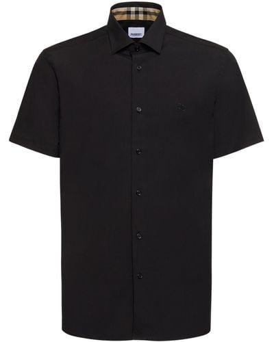 Burberry T-shirt slim en coton mélangé sherfield - Noir