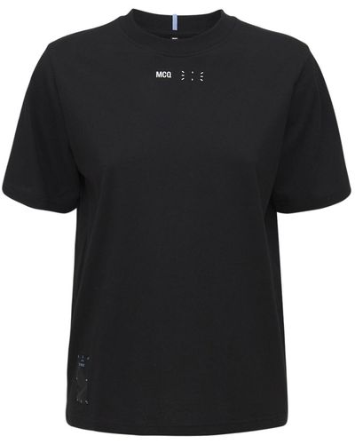 McQ Camiseta De Jersey De Algodón Con Logo - Negro