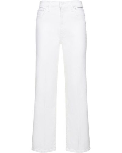 Mother Jeans the rambler in cotone con zip - Bianco