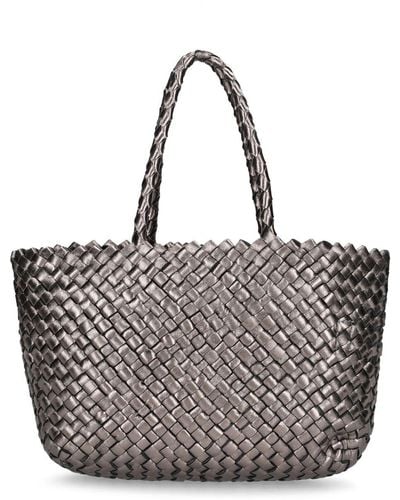 Dragon Diffusion Mini Inside-Out Leather Top Handle Bag - Gray