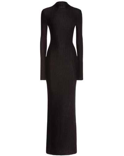 Tom Ford Metallic Rib Knit Long Dress - Black