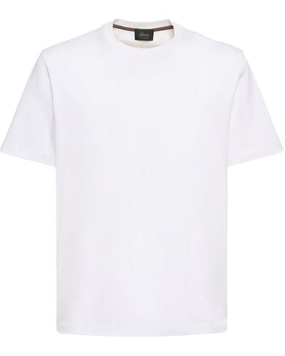 Brioni T-shirt Aus Baumwolljersey - Weiß
