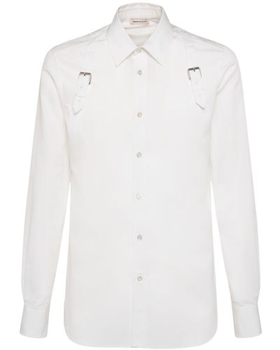Alexander McQueen Double Strap Harness Cotton Shirt - White