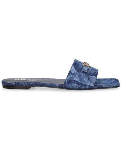Versace Sandalias planas de - Azul