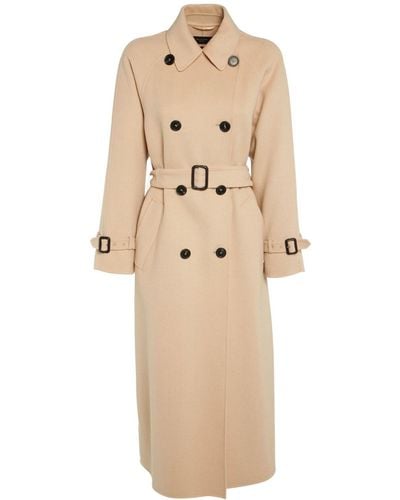 Weekend by Maxmara Belgica Wool Blend Trench Coat - Natural