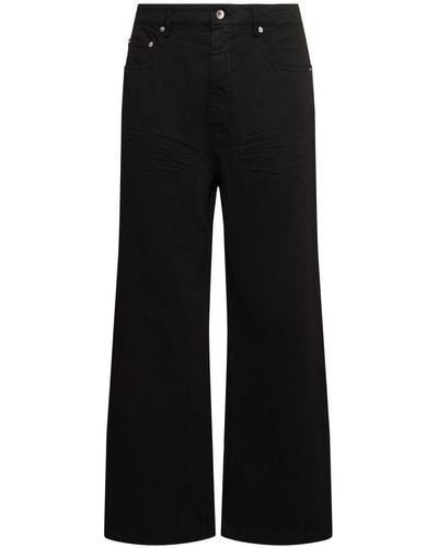 Rick Owens Jeans anchos de algodón - Negro