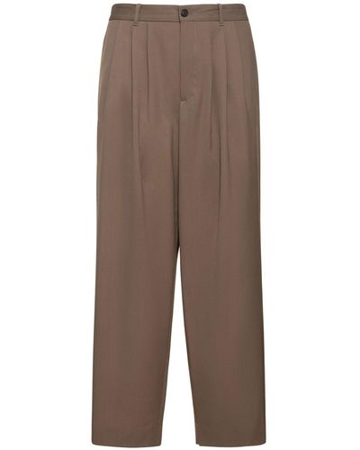 The Row Rufus Wool Blend Trousers - Brown