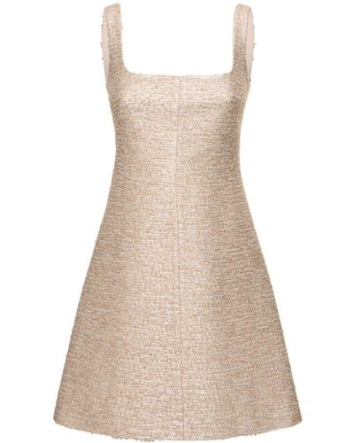 Emilia Wickstead Tibby Metallic Bouclé-tweed Mini Dress - Natural