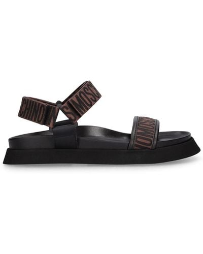 Moschino Sandalias planas de jacquard mm - Negro