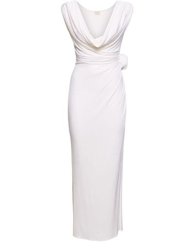 Magda Butrym Low-Waisted Jersey Tank Dress - White