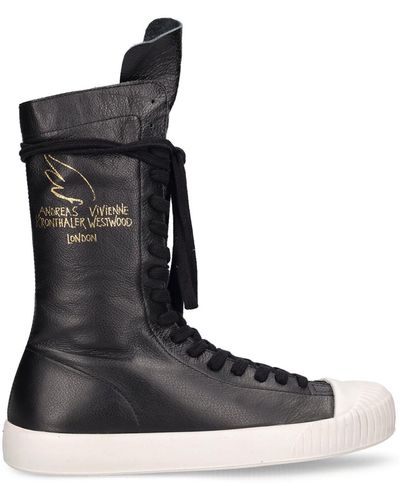 Vivienne Westwood 10mm Boxing Leather Tall Boots - Black