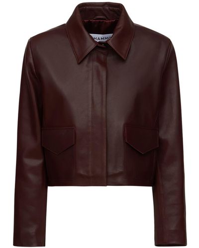 Nour Hammour Bleeker Short Leather Jacket - Brown