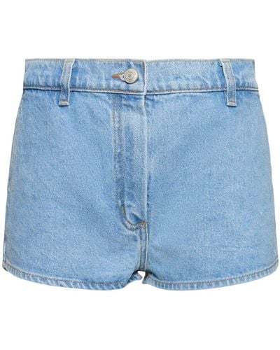 Magda Butrym Cotton Denim Shorts - Blue