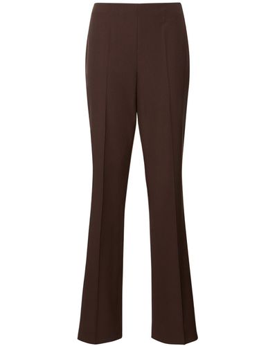 Ferragamo Tailored Wool Straight Trousers - Brown