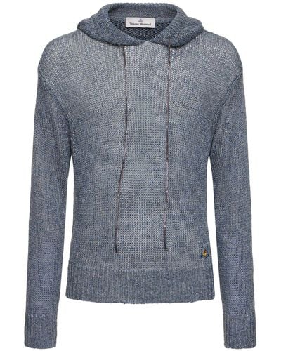 Vivienne Westwood Felpa in maglia di lino / cappuccio - Blu