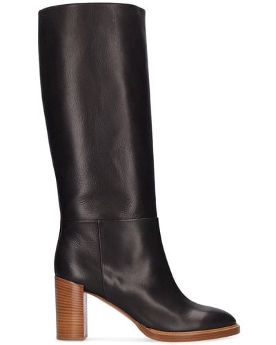 Gabriela Hearst 75mm Bocca Leather Tall Boots - Black