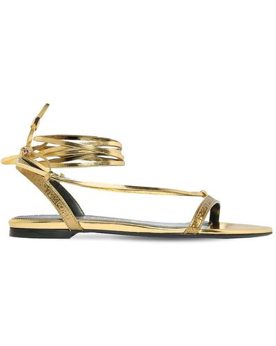 Tom Ford 10mm Metallic Leather Lace-up Sandals