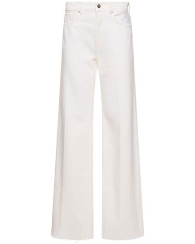 Anine Bing Hugh Cotton Straight Jeans - White