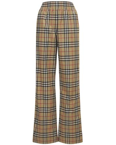 Burberry Pantalon En Coton Stretch À Carreaux Louane - Multicolore