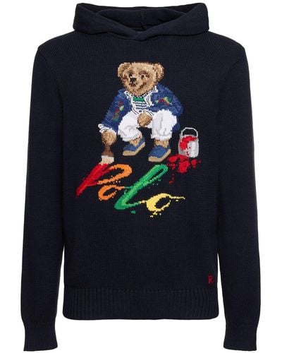 Polo Ralph Lauren Knitted Bear Jumper - Blue