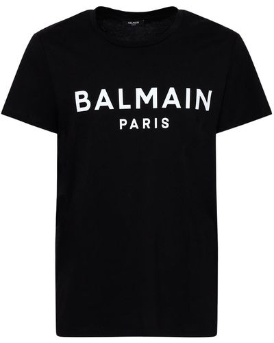 Balmain T-shirt in cotone con logo - Nero