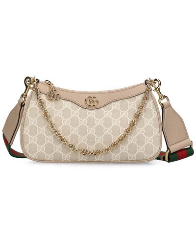 Gucci Small Ophidia gg Canvas Shoulder Bag - Natural