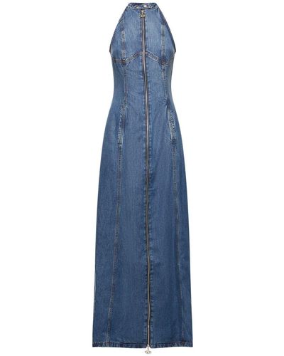 DIESEL De-lulu Sleeveless Denim Zip Maxi Dress - Blue
