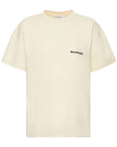 Balenciaga T-shirt Medium Fit In Cotone Con Ricamo - Multicolore