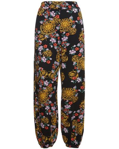 Versace Pantalon En Jersey De Coton Imprimé Garland - Multicolore