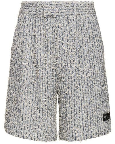 Amiri Cotton Blend Bouclé Tweed Shorts - Gray